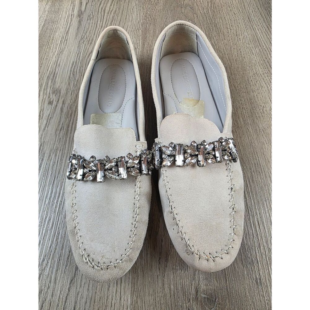 Karl Lagerfeld Peris Perryn Suede Leather Loafers Size 9.5